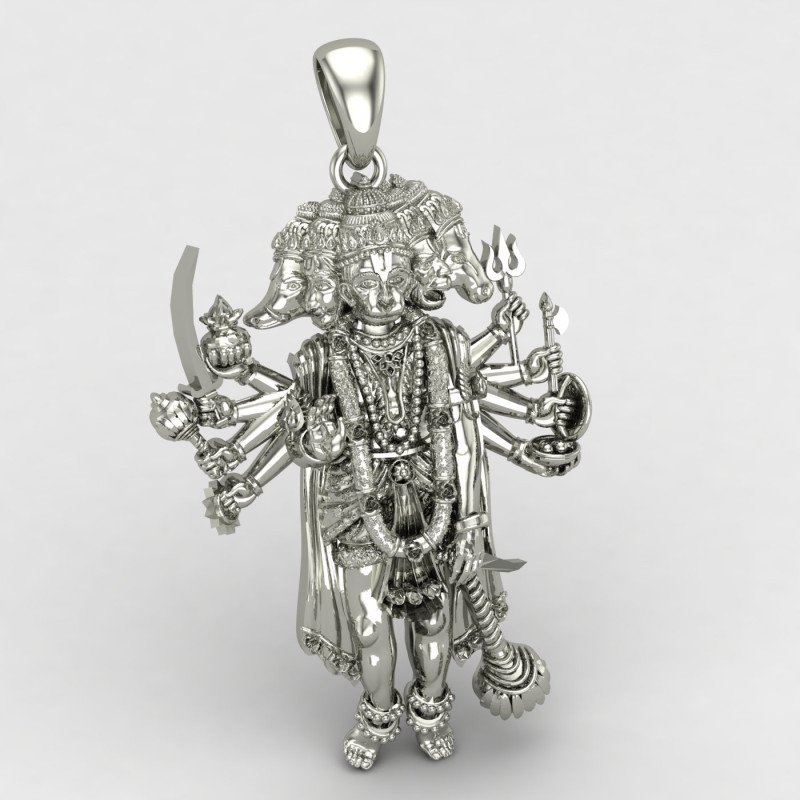 Panchmukhi Hanuman Silver Locket Panchmukhi Hanuman Silver Locket
