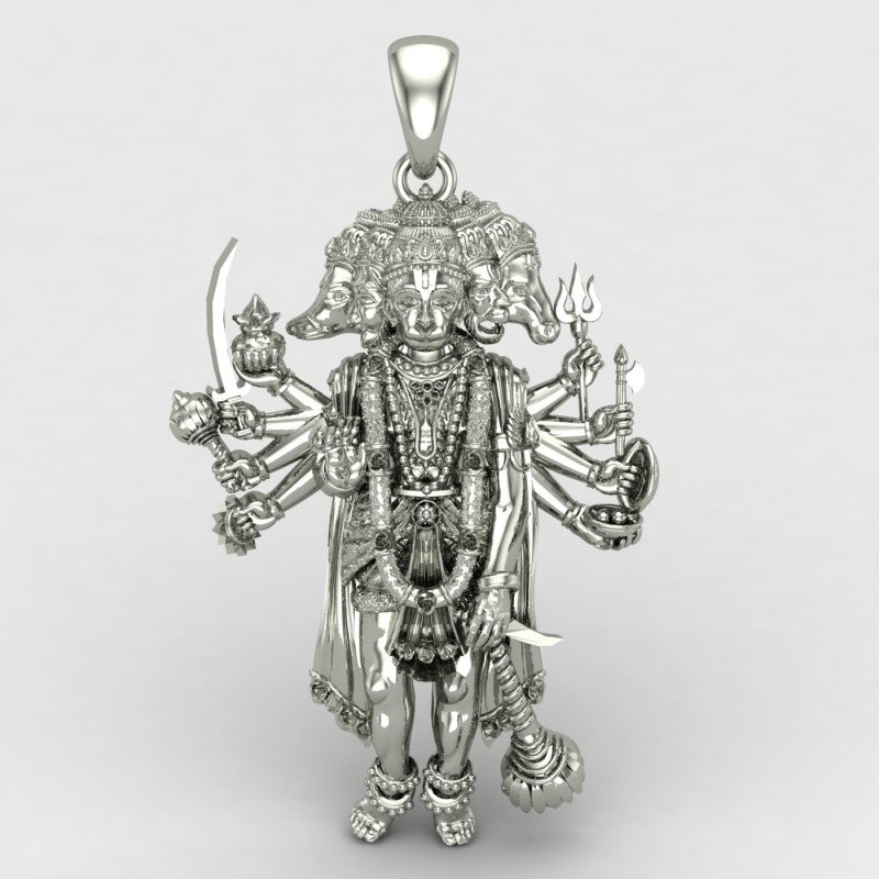 Panchmukhi Hanuman Silver Locket Panchmukhi Hanuman Silver Locket