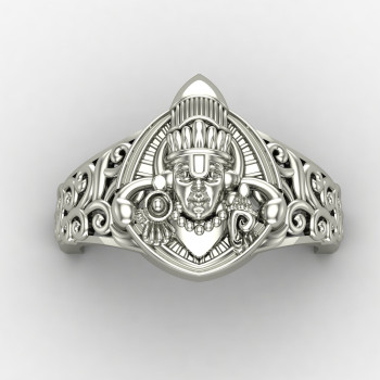 Unisex Silver Balaji Ring
