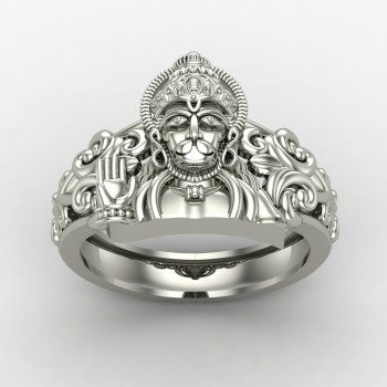 Bajrang Bali Silver Ring
