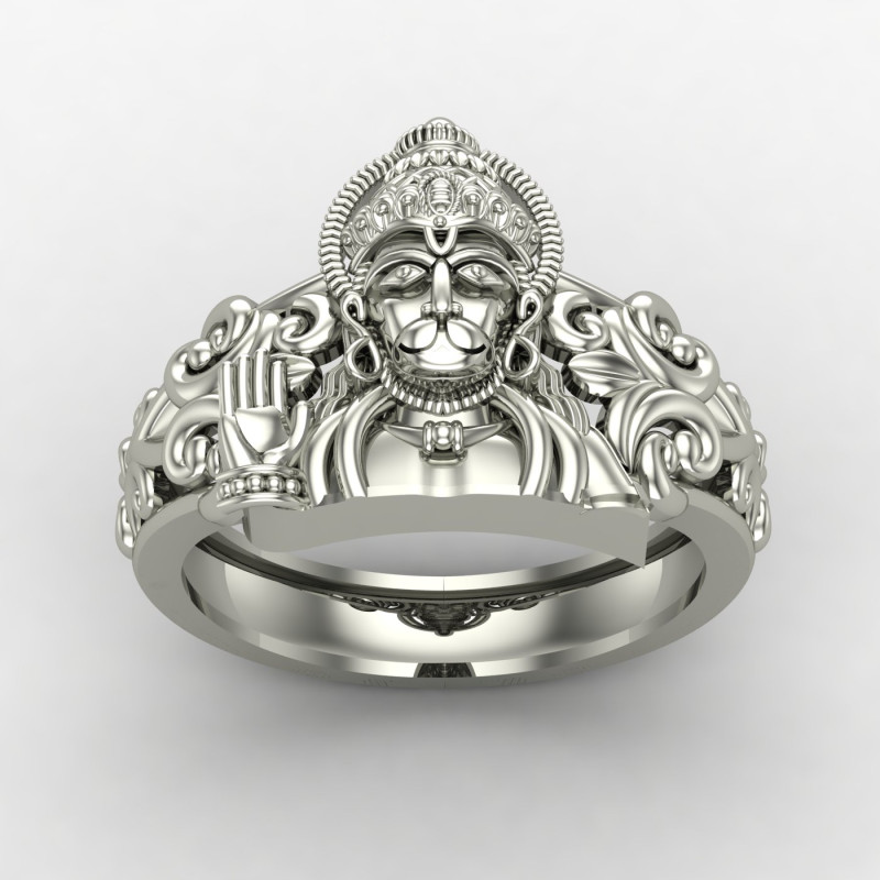 Bajrang Bali Silver Ring Bajrang Bali Silver Ring