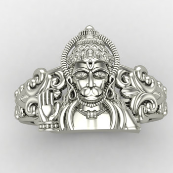 Bajrang Bali Silver Ring