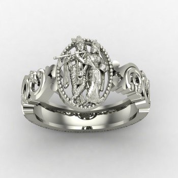 Radha Krishna Ring Silver