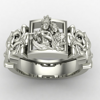 Radha Murli Silver Ring