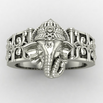Silver Ganpati Bappa Ring