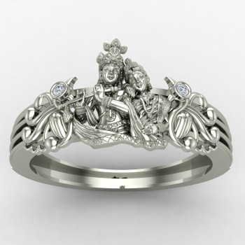 925 Sterling Silver Radha Krishna Ring for Devotees