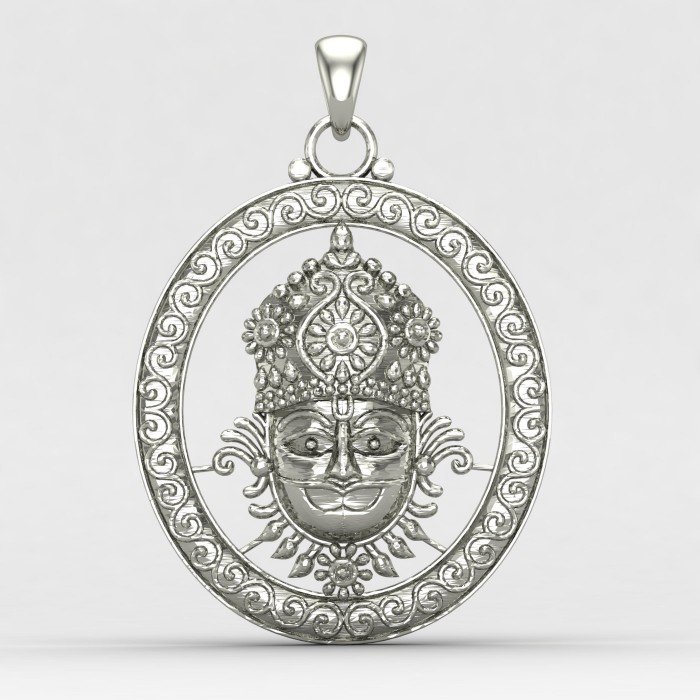 Khatu Shyam Silver Locket Khatu Shyam Silver Locket