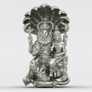 Narasimha with Shree Laxmi 925 Silver Locket