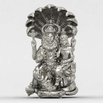 Narasimha with Shree Laxmi 925 Silver Locket