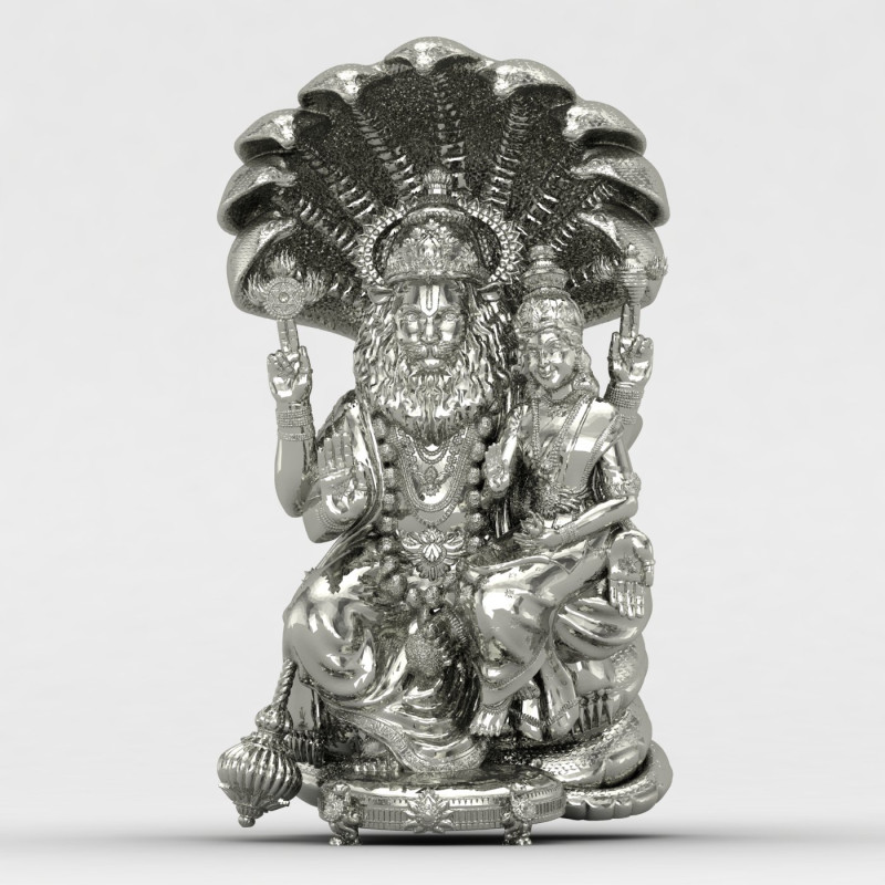 Narasimha with Shree Laxmi 925 Silver Locket Narasimha with Shree Laxmi 925 Silver Locket