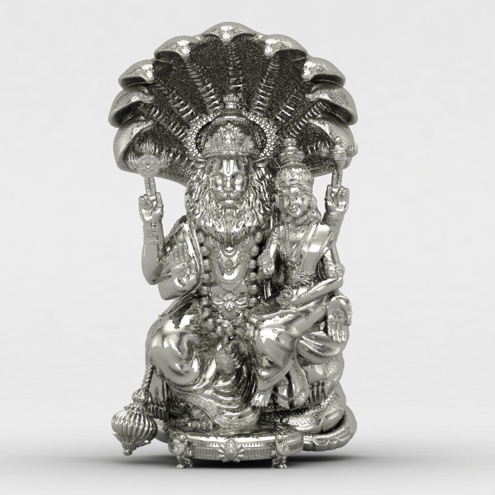 Narasimha with Shree Laxmi 925 Silver Locket