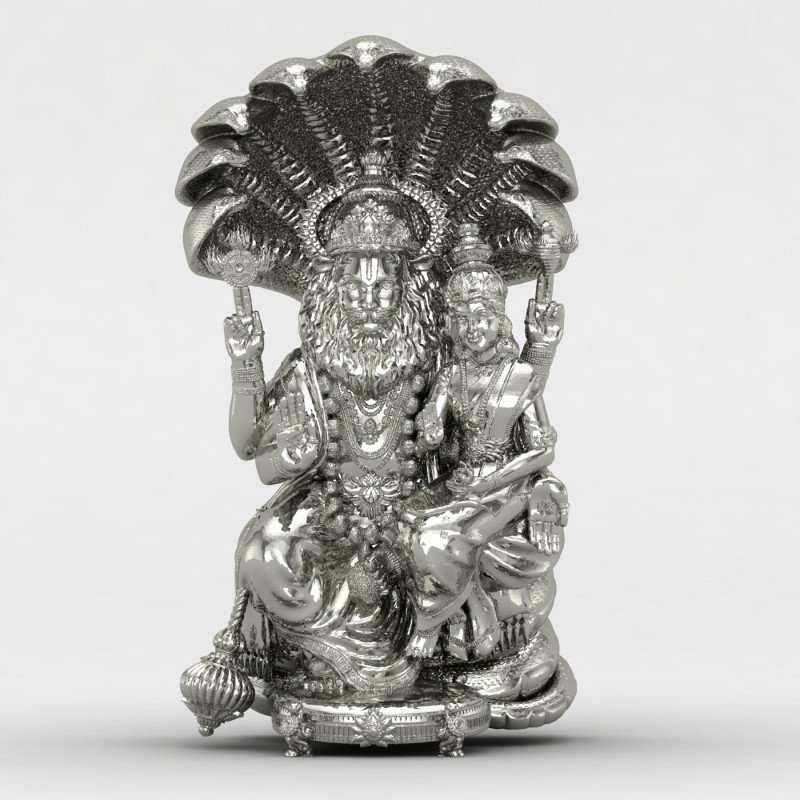 Narasimha with Shree Laxmi 925 Silver Locket Narasimha with Shree Laxmi 925 Silver Locket