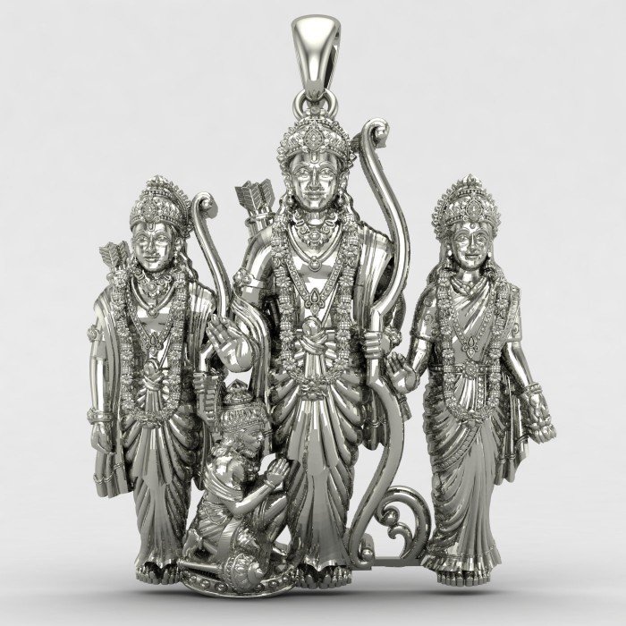 Ram Laxman Sita Hanuman Silver Locket