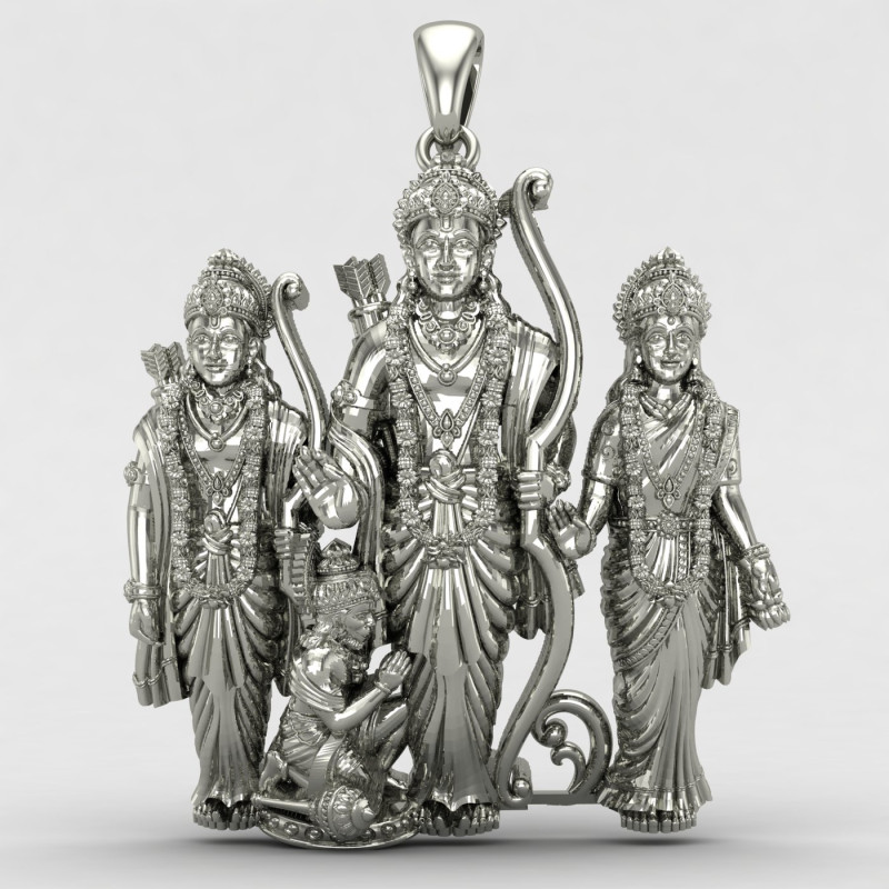 Ram Laxman Sita Hanuman Silver Locket