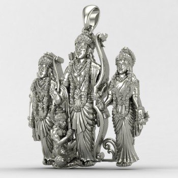 Ram Laxman Sita Hanuman Silver Locket Ram Laxman Sita Hanuman Silver Locket