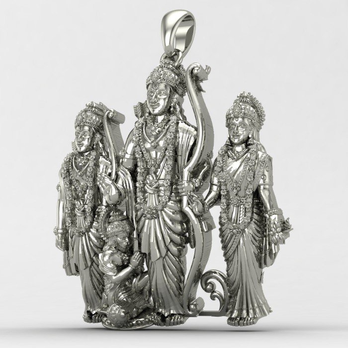 Ram Laxman Sita Hanuman Silver Locket