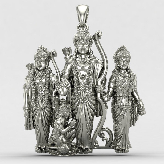 Ram Laxman Sita Hanuman Silver Locket