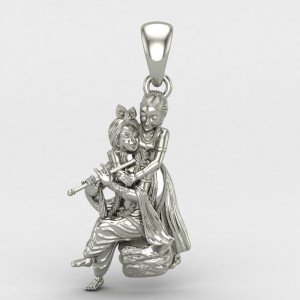 Radha Krishna 925 Silver Locket