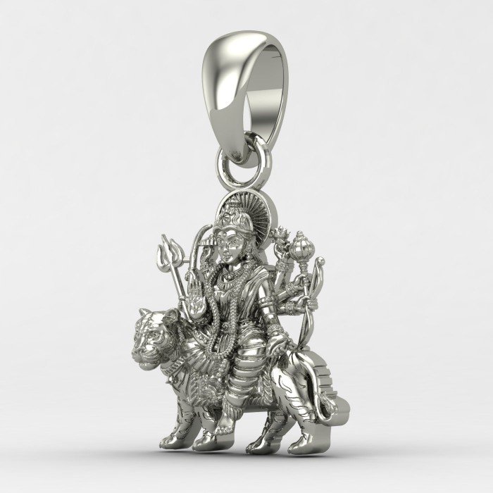 Sherawali Mata Silver Locket
