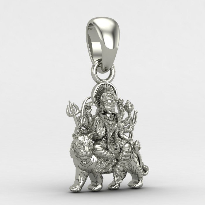 Sherawali Mata Silver Locket