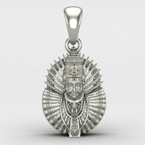 Khatu Shyam Baba Silver Pendant
