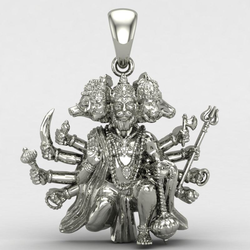 Blessing Panchmukhi Hanuman Silver Locket