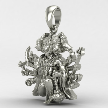 Blessing Panchmukhi Hanuman Silver Locket