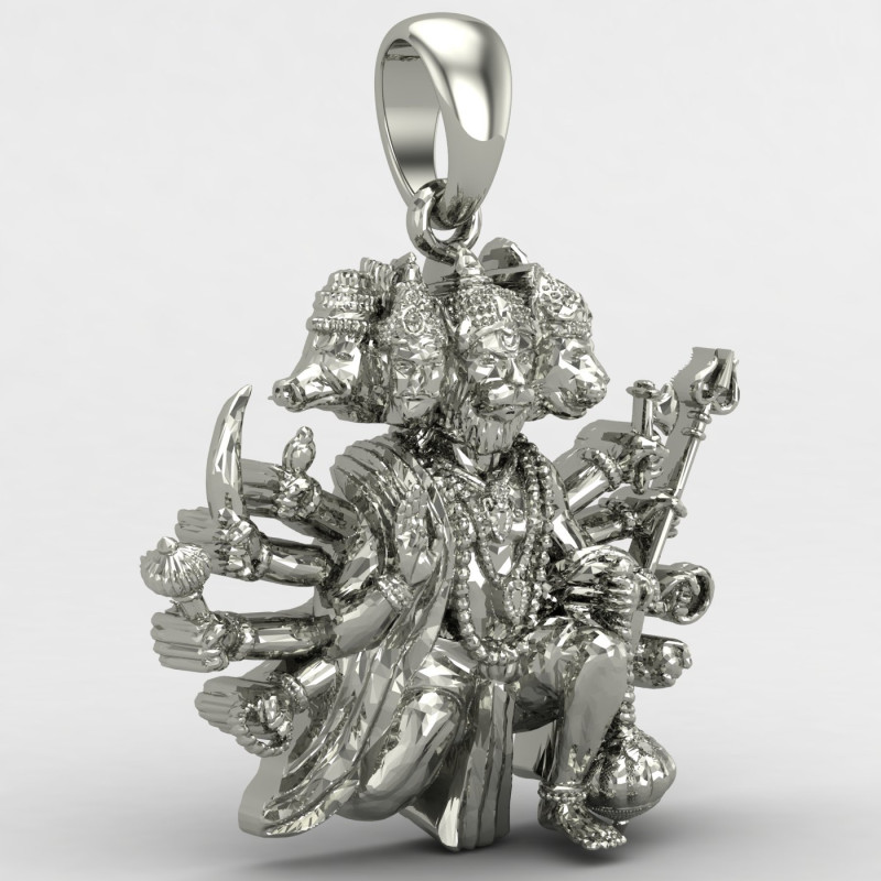Blessing Panchmukhi Hanuman Silver Locket