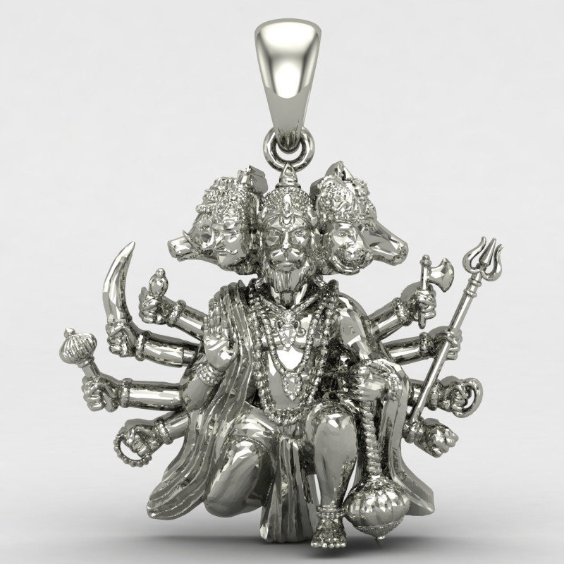 Blessing Panchmukhi Hanuman Silver Locket