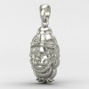 Hanuman Ji Face Silver Pendant