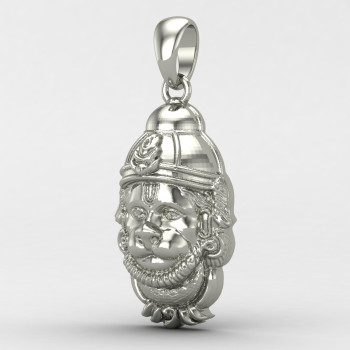 Hanuman Ji Face Silver Pendant