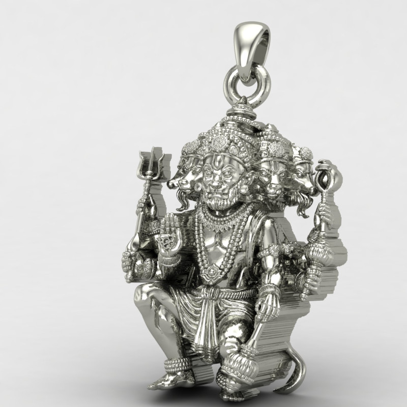 Panchmukhi Hanuman 925 Silver Locket