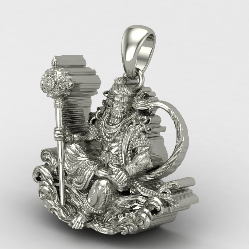 Bajrang Bali 925 Silver Locket