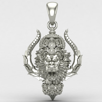 Trishul Narsimha Silver Locket