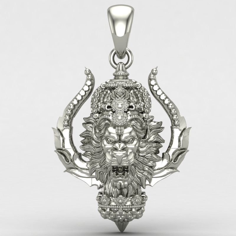 Trishul Narsimha Silver Locket Trishul Narsimha Silver Locket
