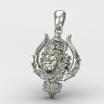Trishul Narsimha Silver Locket