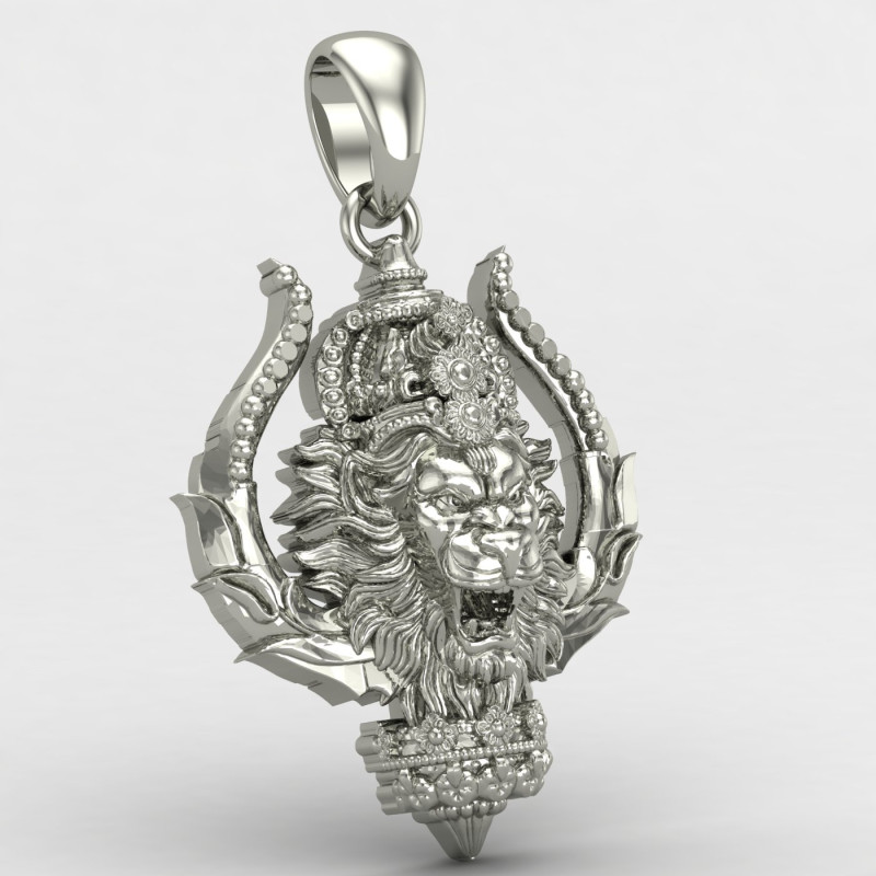 Trishul Narsimha Silver Locket Trishul Narsimha Silver Locket