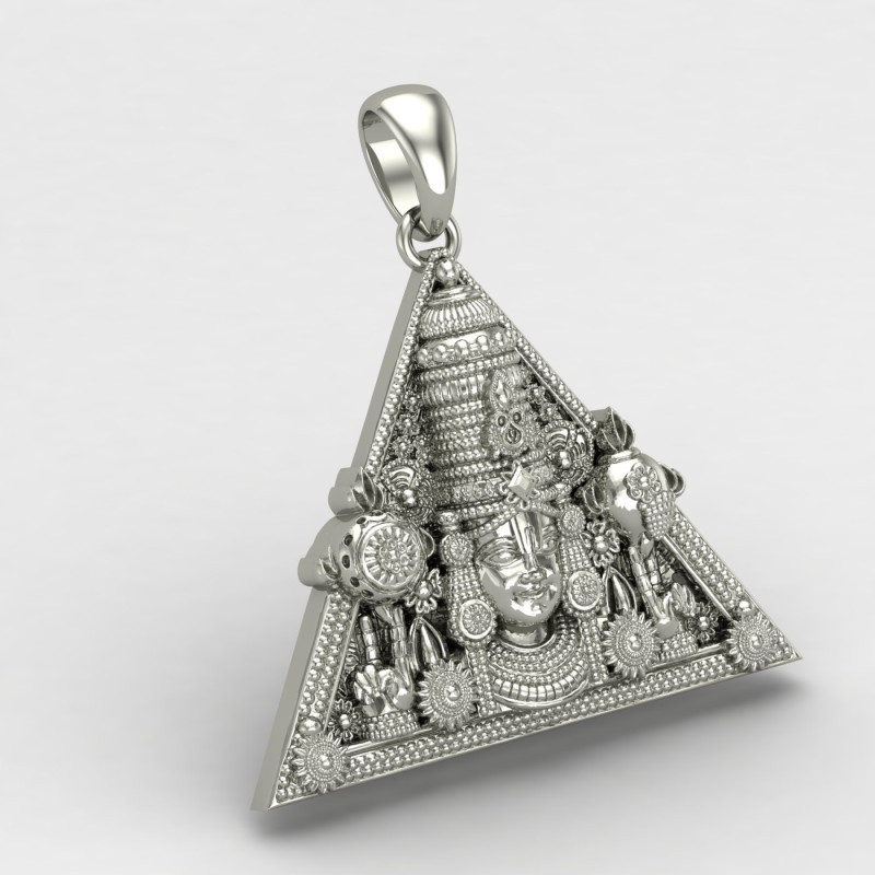 Triangle Tirupati Silver Locket Triangle Tirupati Silver Locket