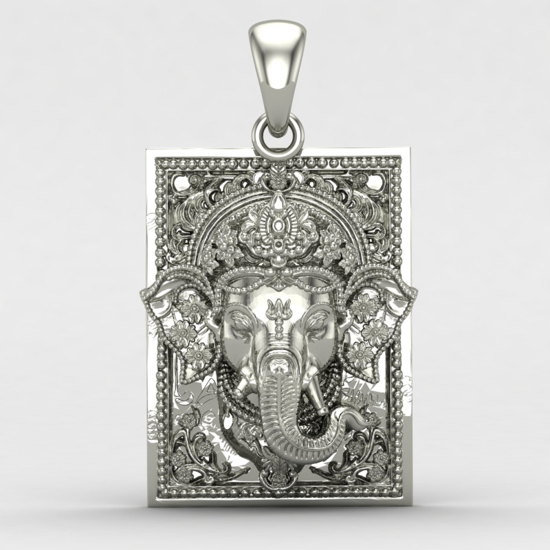 Ganesh ji face silver locket Ganesh ji face silver locket