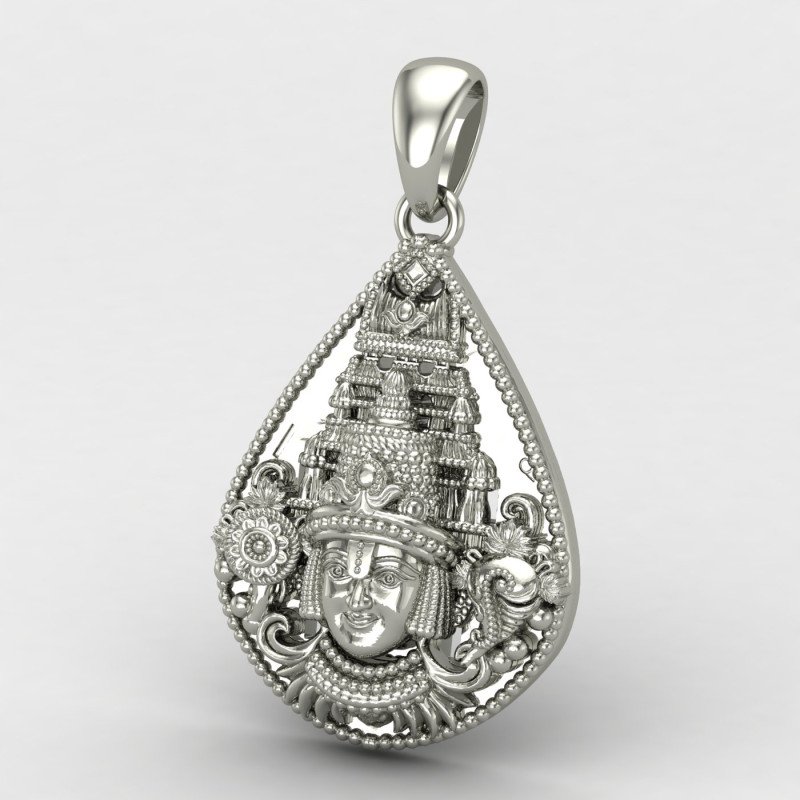 925 Tirupati Balaji Silver Pendant