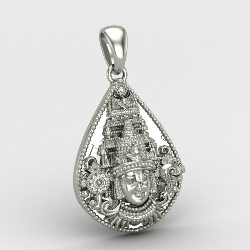 925 Tirupati Balaji Silver Pendant