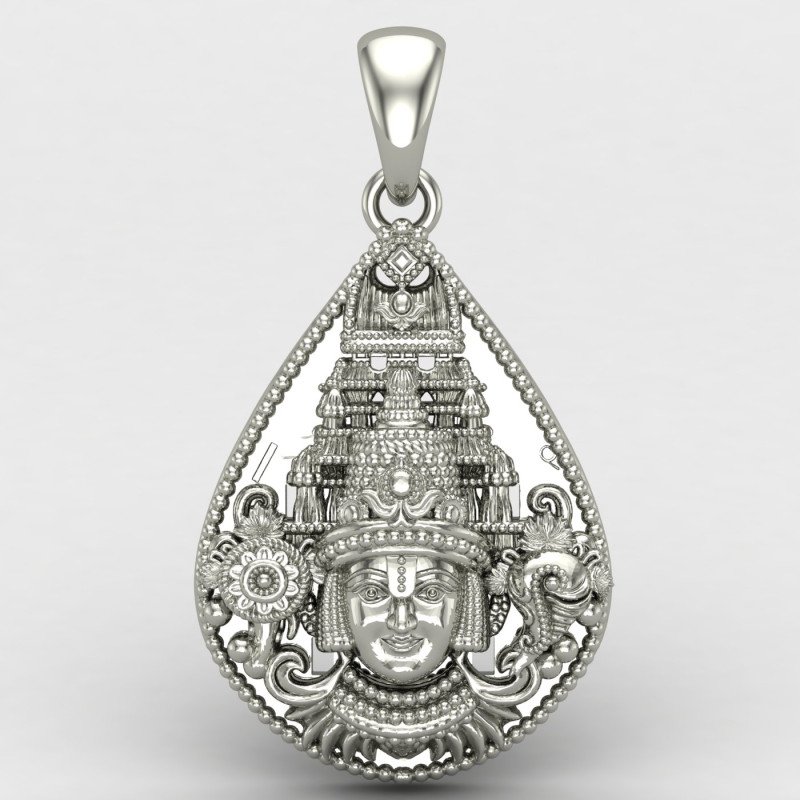 925 Tirupati Balaji Silver Pendant